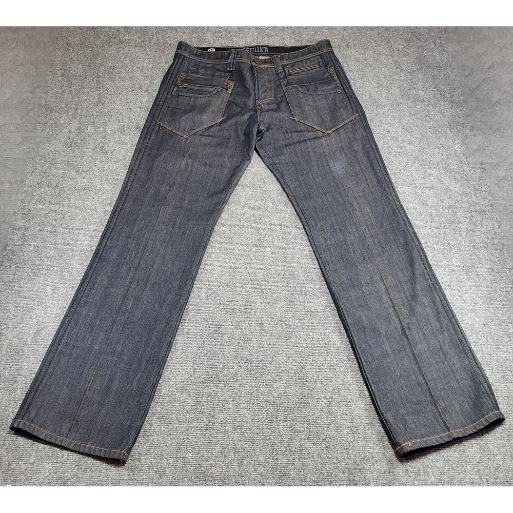Vtg Seduka by Joe Dahan Blue Denim Tall Metal Stud Jeans Men's Size 38 (38Wx35L)